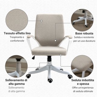 Sedia da Ufficio Ergonomica con Altezza Regolabile