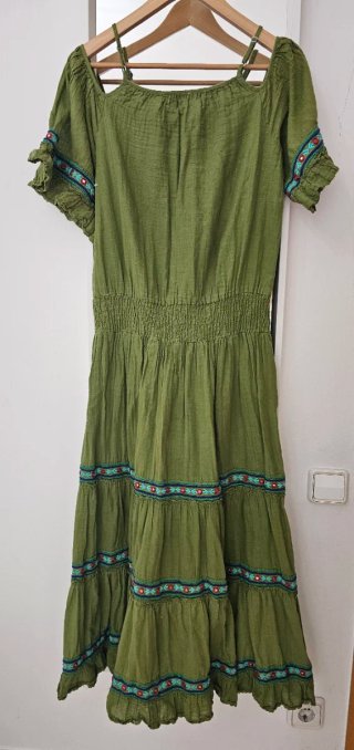 Vestido largo estampado étnico