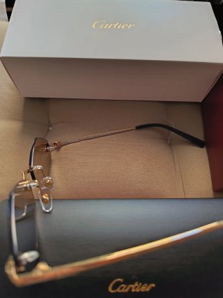 Occhiali da sole Cartier donna oro e marrone