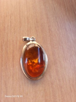 Colgante Plata Óvalo Ámbar