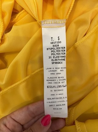 Vestido fiesta largo amarillo talla única