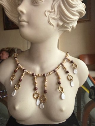 Collar bohemio tribal estilo Choker de Madera