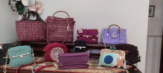 Bolso crochet negro hecho a mano