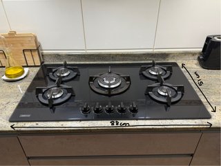 Placa de gas Zanussi 5 fuegos cristal negro
