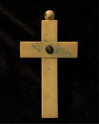 Antica croce capo culla ivorina argento anni 20