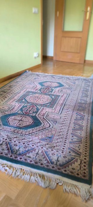 Alfombra Lana Estilo Persa verde Oliv/Teal 190/125