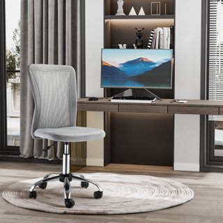 Sedia da Ufficio Ergonomica Senza Braccioli Grigio