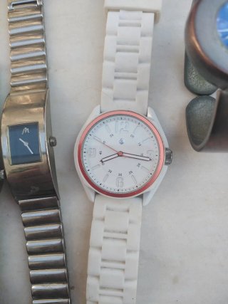 Lote 5 Relojes Mujer Plata y Blanco