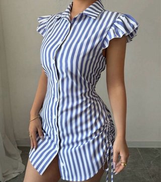 Vestido Rayas Azul y Blanco en talla M y L
