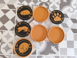 Set 4 Sottobicchieri Gatti Stampa 3D