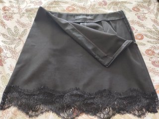 Falda Zara Negra Encaje Talla XS