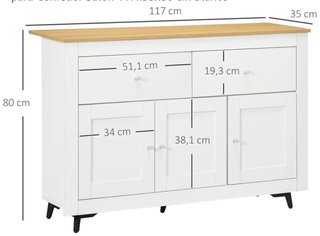 Aparador Cocina Blanco y Madera