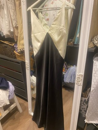 Vestido elegante beige y negro talla XL