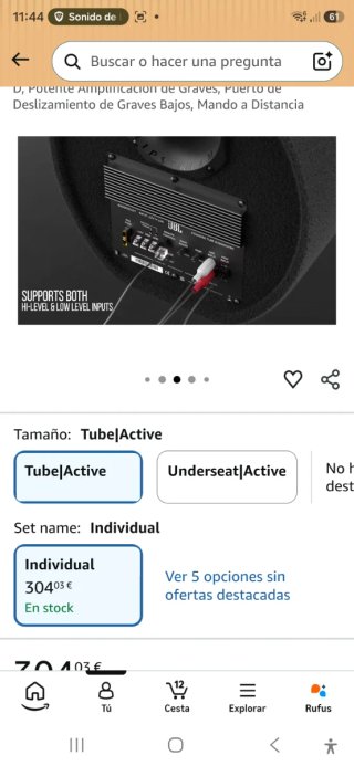JBL BassPro Tube 12 Subwoofer Activo