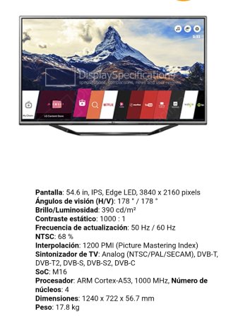 TV 55" LG UH625V webOS