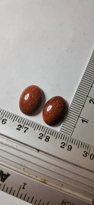 Coppia Cabochon Goldstone Marrone