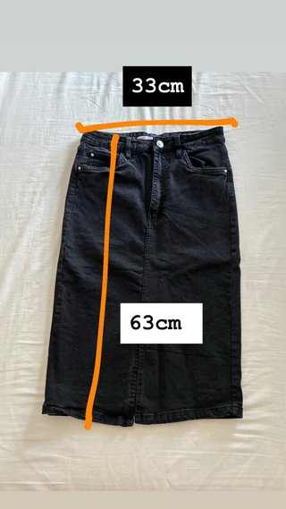 Falda vaquera midi Lefties negra