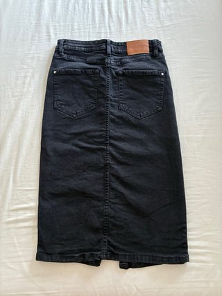 Falda vaquera midi Lefties negra