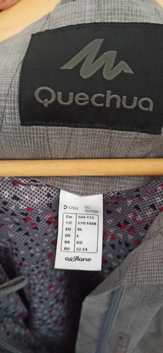 Gabardina-chubasquero mujer cuadros gris