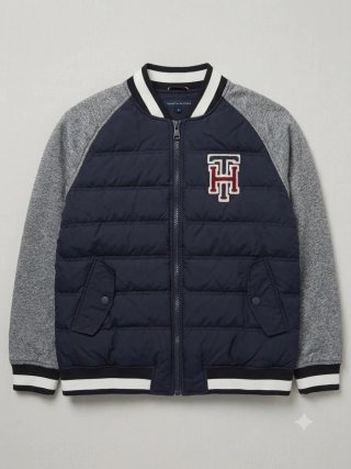 Chaqueta Bomber Tommy Hilfiger Azul y Gris