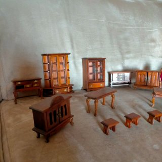 Lotto 15 Mobili Miniatura Legno