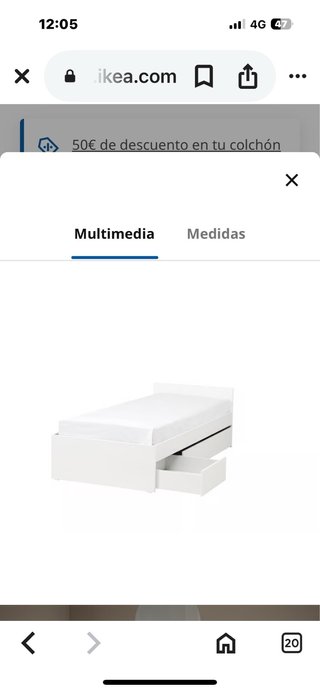 Cama infantil con cajones
