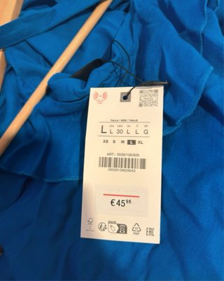 Vestido Zara azul volantes sin estrenar