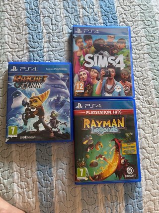 Pack 3 Juegos PS4: Ratchet & Clank, Sims 4, Rayman