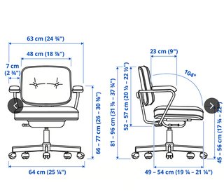 Silla de trabajo IKEA ALEFJÄLL Piel Marrón