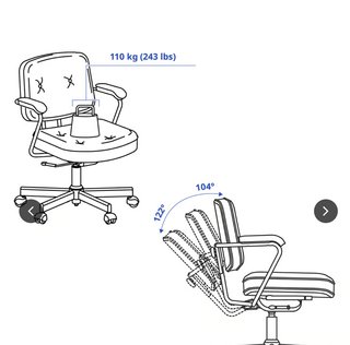 Silla de trabajo IKEA ALEFJÄLL Piel Marrón