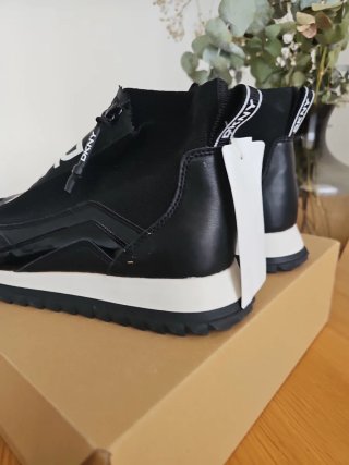 Botas DKNY Piel Textil Cremallera Negra