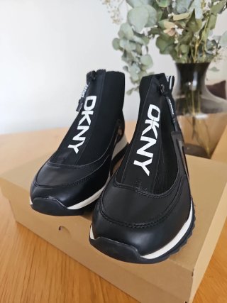 Botas DKNY Piel Textil Cremallera Negra