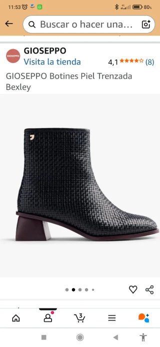 Botines GIOSEPPO piel trenzada talla 41 con etique