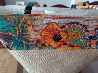Bolso Capazo Mimbre Multicolor