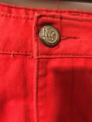 Falda vaquera roja talla 48