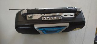Radio Cassette Vintage Negro/Plata