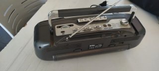 Radio Cassette Vintage Negro/Plata
