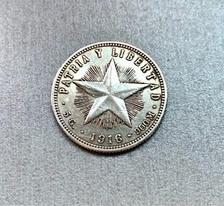 2 Monedas Plata Antiguas Cuba 1915/1916