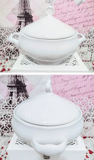 JUEGO VINTAGE PORCELANA  ALLEGRO 6 SER + SOPERA