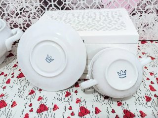 JUEGO VINTAGE PORCELANA  ALLEGRO 6 SER + SOPERA