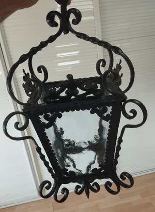 Farol de forja con cristal
