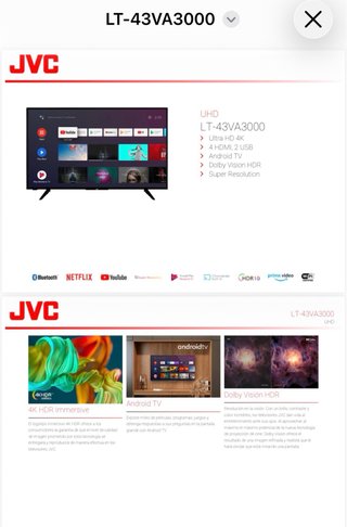 Smart TV JVC LT-43VA3000 Negra