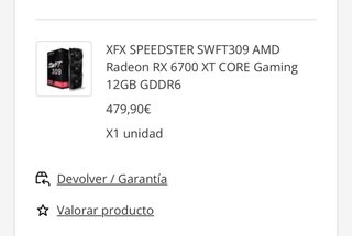 Tarjeta Gráfica XFX RX 6700 XT 12GB GDDR6