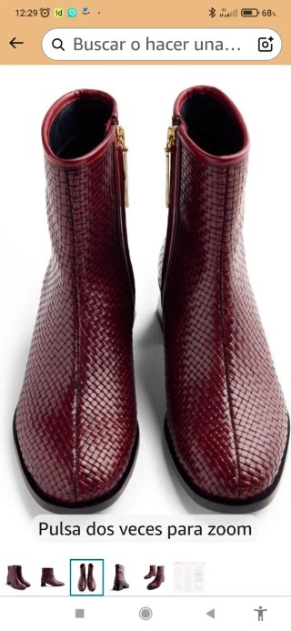 Botines GIOSEPPO piel trenzada burdeos talla 41