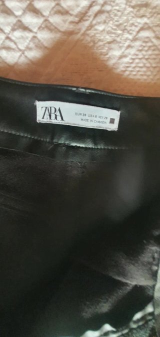 Pantalón largo mujer cuero negro