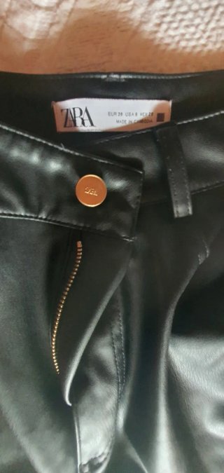 Pantalón largo mujer cuero negro