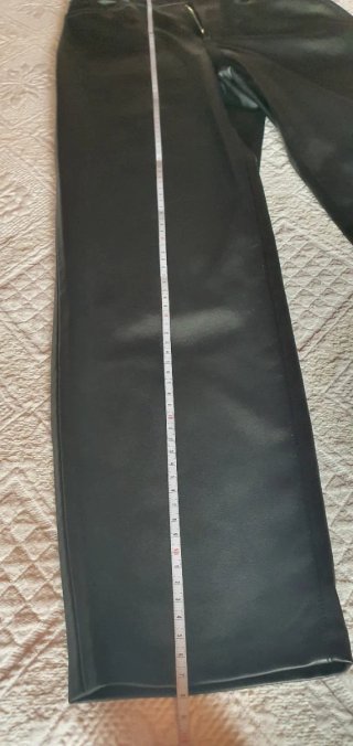 Pantalón largo mujer cuero negro