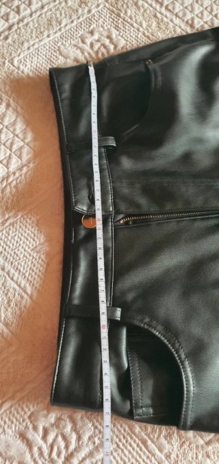Pantalón largo mujer cuero negro
