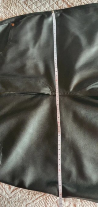 Pantalón largo mujer cuero negro