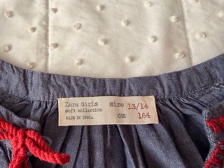 Vestido Zara bordado azul